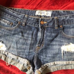 VS PINK DENIM SHORTS